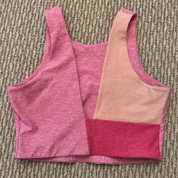 Outdoor Voices Venus Crop Top Colorblock Pink Size Small - Picture 4 of 5